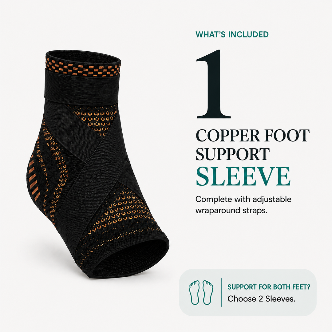 Clearvell Copper OrthoPro Foot Sleeve with adjustable crossing straps