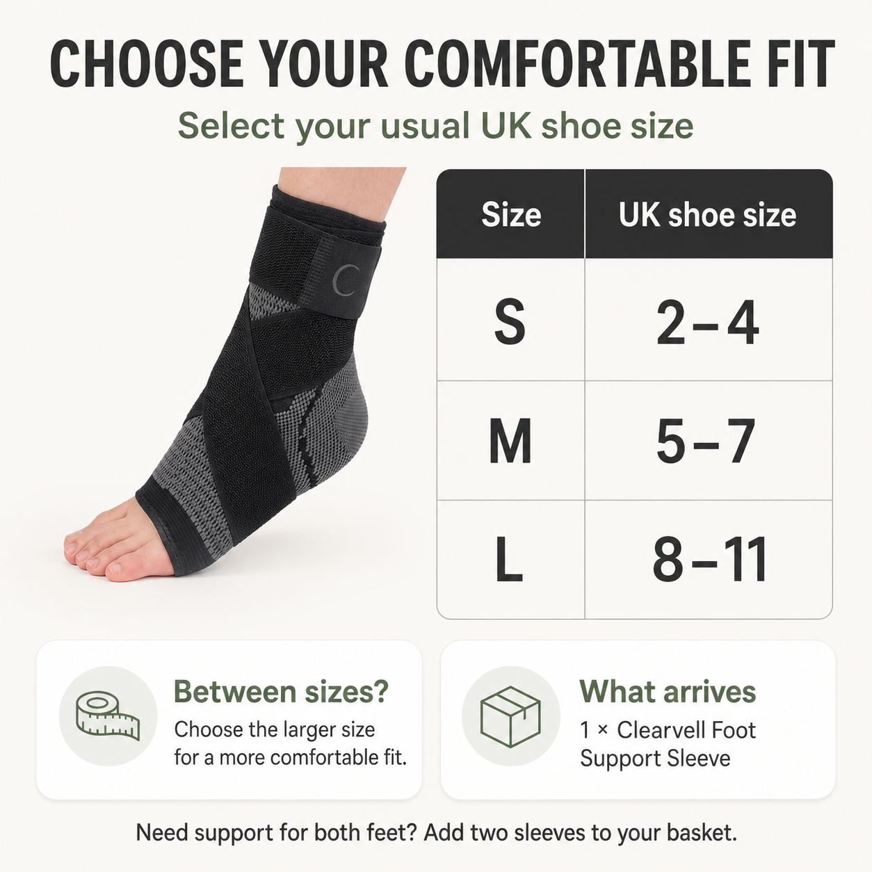 Clearvell® Foot Support Sleeve