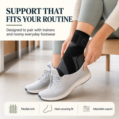 Clearvell OrthoPro heel-covering fit with trainers